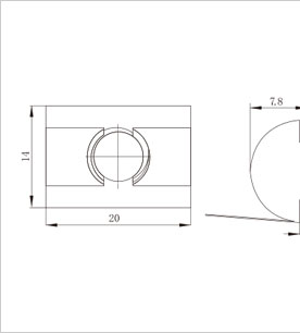 鋁型材彈片螺母二維圖 鋁型材彈片螺母二維圖