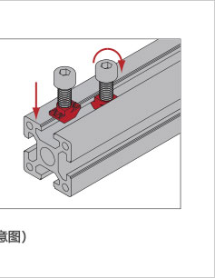 鋁型材專用T型螺母安裝示意圖 鋁型材專用T型螺母安裝示意圖