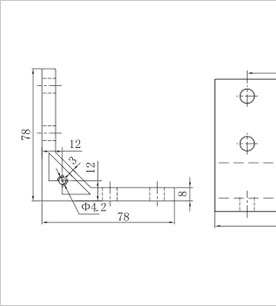 雙槽鋁型材強力角件二維圖