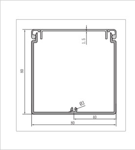 8080鋁合金線槽型材二維圖 8080鋁合金線槽型材二維圖