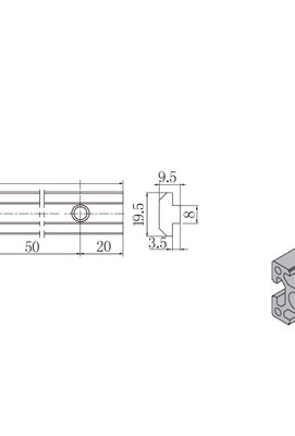 鋁型材槽條連接件二維參數