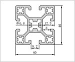 4040花孔鋁型材二維圖 4040花孔鋁型材二維圖