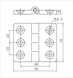 鋅合金合頁二維圖 鋅合金合頁二維圖