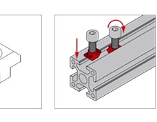 T型螺母安裝示意圖 T型螺母安裝示意圖